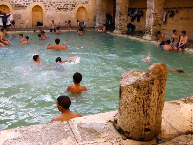 Rectangular Roman thermal pool at Hammam Essalihine near Khenchela